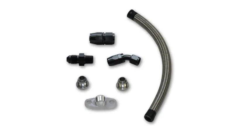 Vibrant Univ Oil Drain Kit Incl 12In Teflon Lined S.S. Hose Fitting 1