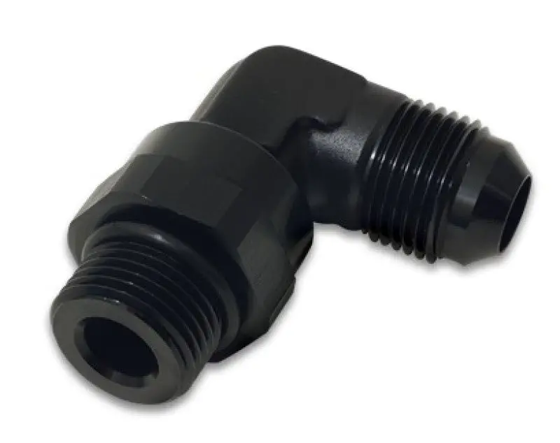 Vibrant -10An Male Flare To Male -8 Orb Swivel 90 Degree Adapter - Anodized Black 2