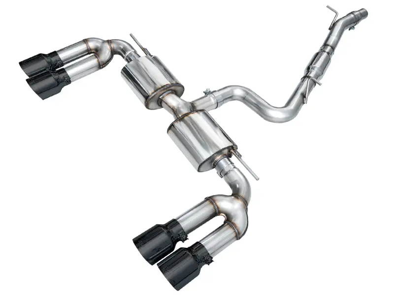 Awe 22-24 Audi 8Y S3 Touring Edition Exhaust - Diamond Black Tips 1