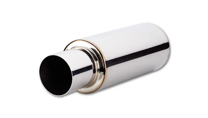 Vibrant Tpv Round Muffler (23In Long) With 4In Round Tip Straight Cut - 2.5In Inlet I.D. 1