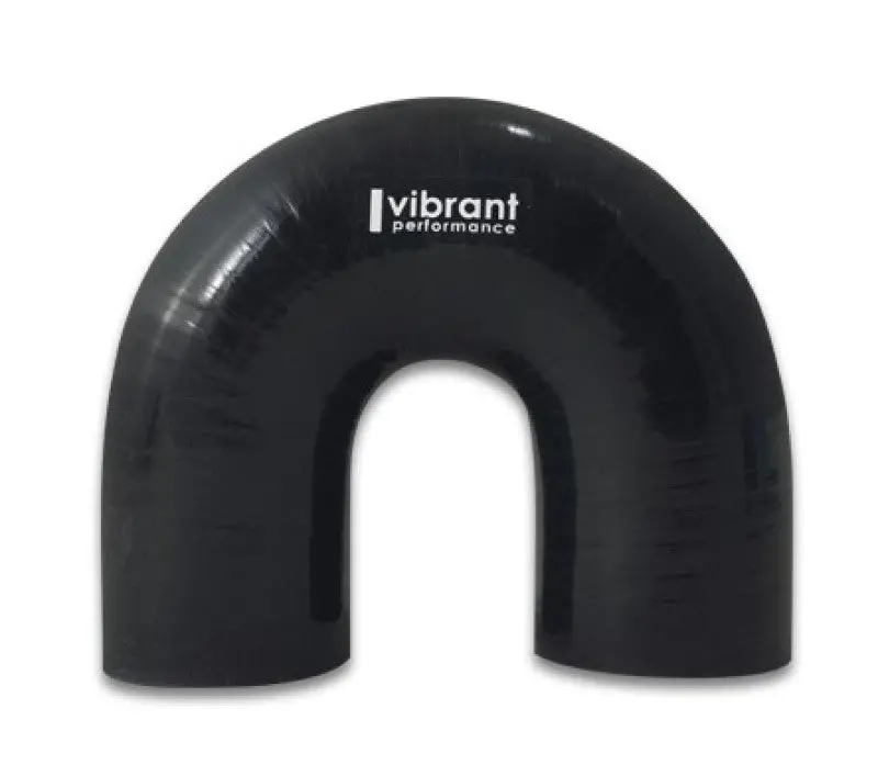 Vibrant 4 Ply Reinforced Silicone Elbow Connector - 3In Id X 4.25In Leg 180 Deg Elbow (Black) 2