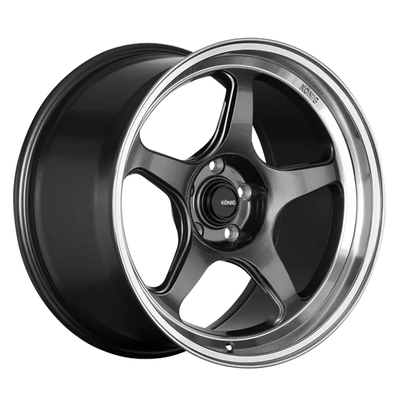 Konig Hyperspec 18X8.5A 5X112 Et42 Anthracite Metallic Wheel W/ Mirror Machined Lip (Knurled Bead) 1