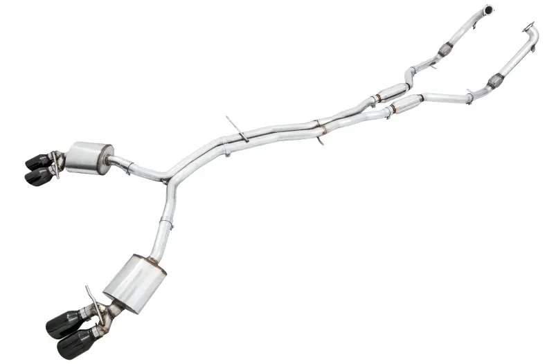 Awe Tuning Audi B9 S4 Touring Edition Exhaust - Non-Resonated (Black 102Mm Tips) 1