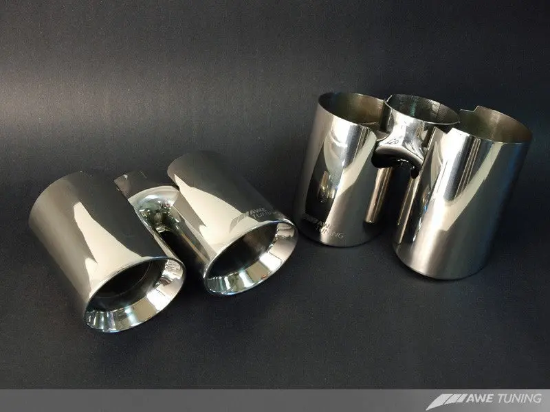 Awe Tuning Panamera Turbo Performance Exhaust System Track Edition Polished Silver Tips 1