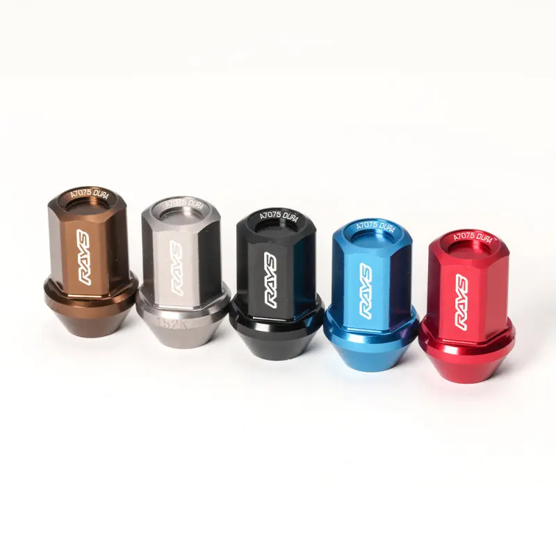 Rays M12x1.50 5 Hole 16Pcs Nut 4Pcs Lock Nut W/Adapter & Lock Nut Key - Black 1