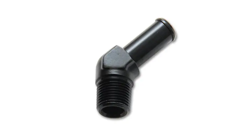 Vibrant 3/8 Npt To 1/2In Barb Straight Fitting 45 Deg Adapter - Aluminum 1