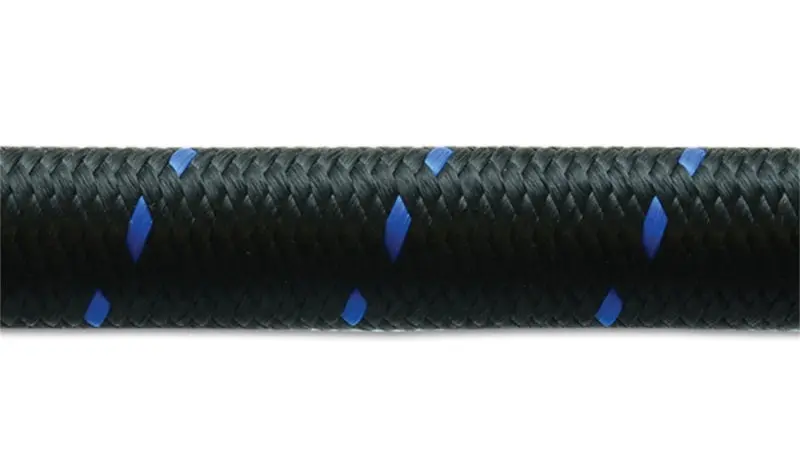 Vibrant -6 An Two-Tone Black/Blue Nylon Braided Flex Hose (5 Foot Roll) 2
