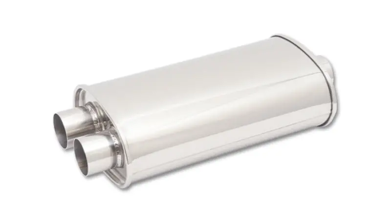 Vibrant Streetpower Oval Muffler 5In X 9In X 15In - 3In Inlet/Dual Outlet (Center In - Dual Out) 1
