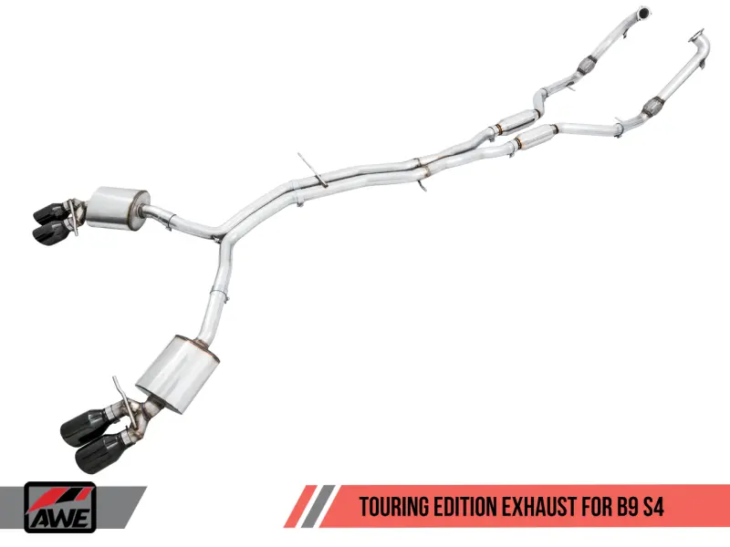 Awe Tuning Audi B9 S4 Switchpath Exhaust - Non-Resonated (Black 102Mm Tips) 1