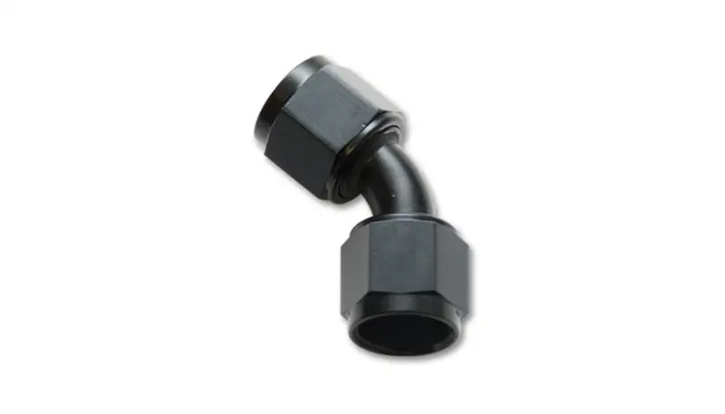 Vibrant -6An X -6An Female Flare Swivel 45 Deg Fitting ( An To An ) -Anodized Black Only 1