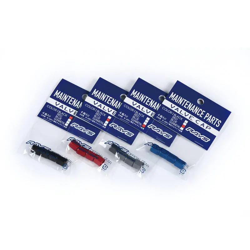 Rays Aluminum Air Valve Cap Set - Red 1