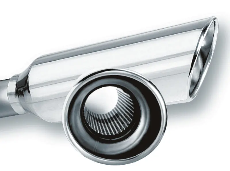 Borla 2.25In Inlet 4In Round Rolled Angle Cut Resonated X 13In Long Exhaust Tip 1