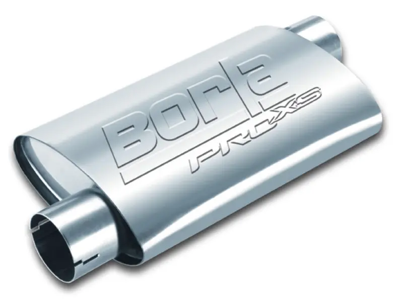 Borla Universal Pro-Xs Muffler Oval 3In Inlet/Outlet Offset/Offset Notched Muffler 1