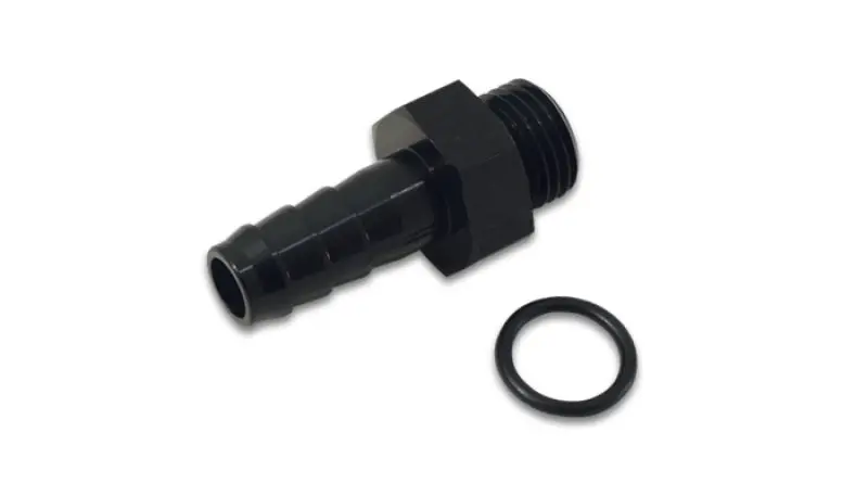Vibrant Aluminum Male -8An Orb To 1/2In Barb W/O-Ring - Anodized Black 1