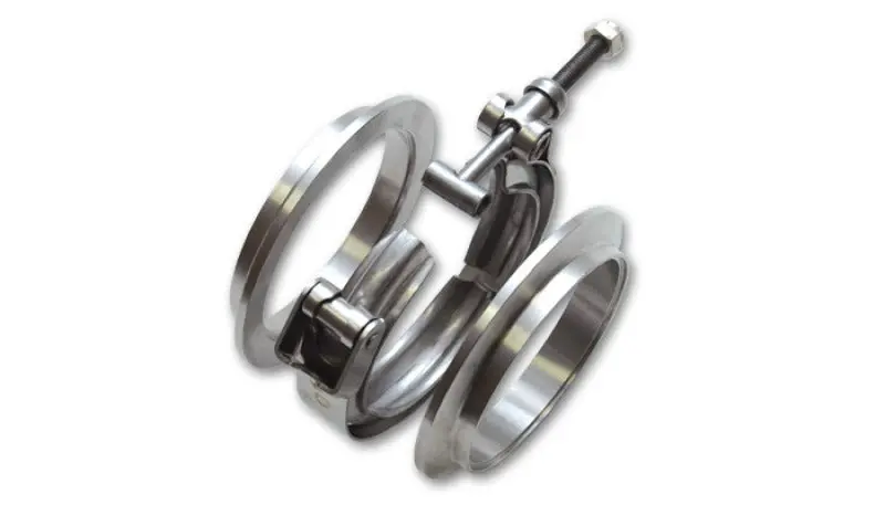 Vibrant Al V-B Flange Assembly For 2In Od Tubing Incl 2 Al V-B Flanges 1 Ss V-B Clamp 1 Viton O-Ring 1