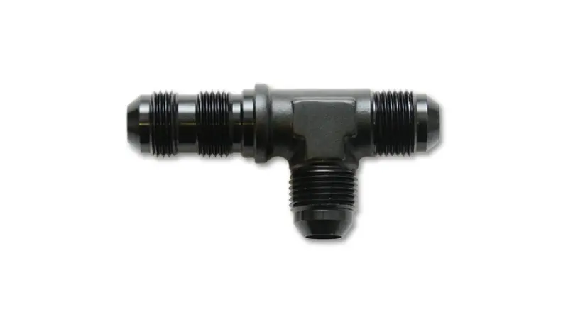 Vibrant -4An Bulkhead Adapter Tee On Run Fittings - Anodized Black Only 1