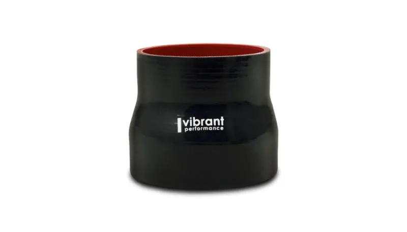 Vibrant 3.5In I.D. X 4.250In I.D. X 4.5In Long 4 Ply Gloss Black Silicone Transition Hose - 19748 1