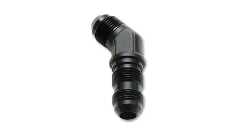 Vibrant -16An Bulkhead Adapter 45 Deg Elbow Fitting - Anodized Black 1