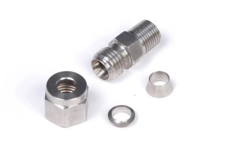 Haltech 1/4In Stainless Compression 1/8In Npt Thread Fitting Kit W/Nut & Ferrule - Ht-010813 1