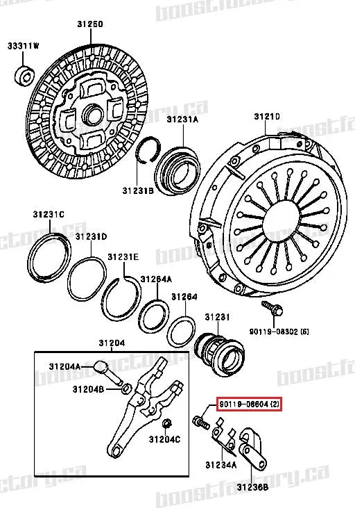 Genuine Toyota R154 Clutch Spring Bolts - 90119-08604 1