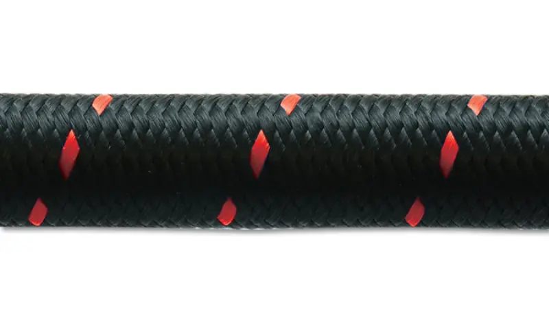 Vibrant -8 An Two-Tone Black/Red Nylon Braided Flex Hose (2 Foot Roll) 1