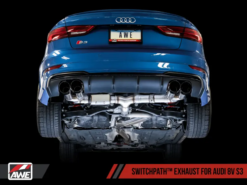 Awe Tuning Audi 8V S3 Switchpath Exhaust W/Diamond Black Tips 102Mm 1