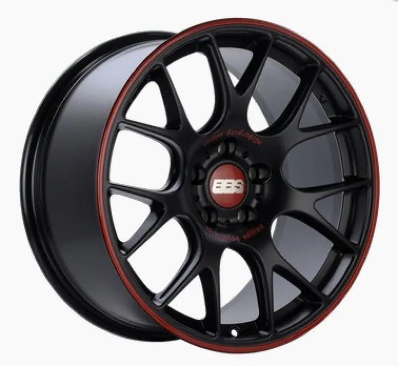 Bbs Ch-R Nurburgring Edition 19X8.5 5X120 Et32 Satin Black/Red Lip Wheel - 82Mm Pfs/Clip Req. 1