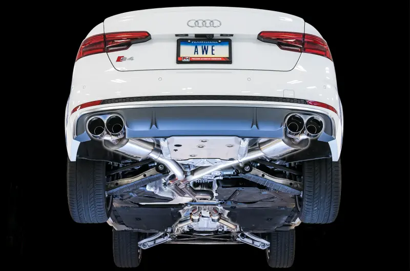 Awe Tuning Audi B9 S4 Touring Edition Exhaust - Non-Resonated (Silver 102Mm Tips) 1