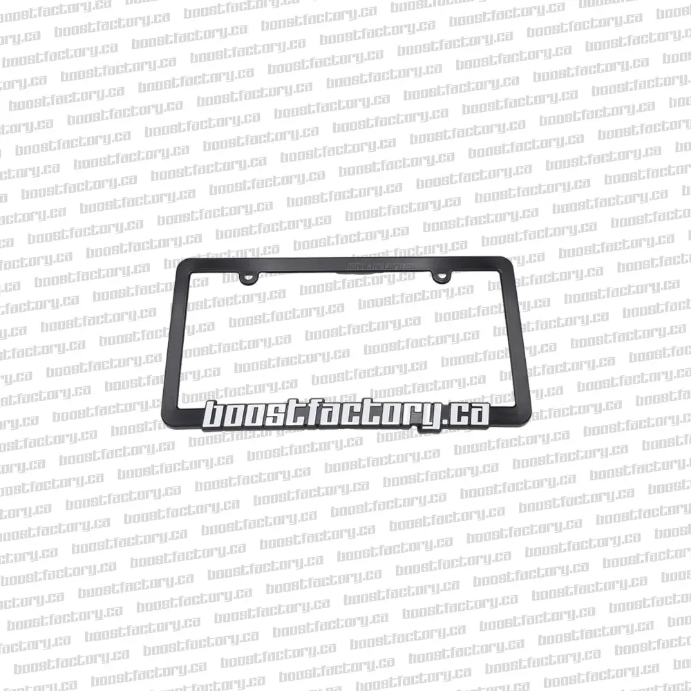 Boost Factory.Ca Black Plate Frame W/ White Lettering 1