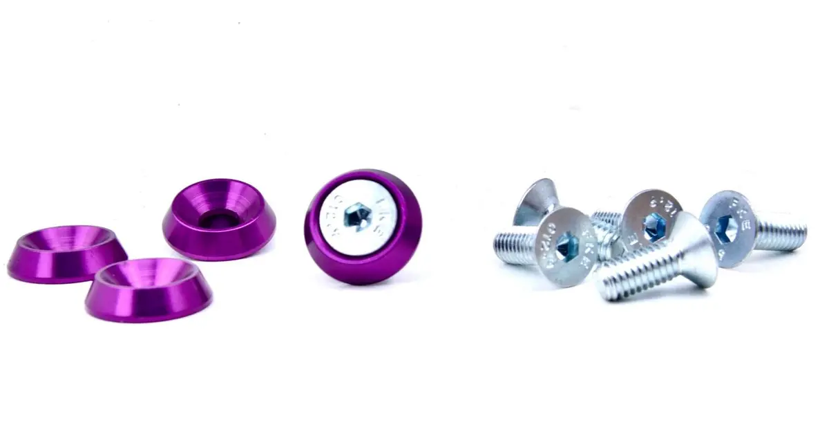 Platinum Racing Products M8 X 20Mm Countersunk Vehicle Dress Up Bolts And Washers Pack Of 10 1
