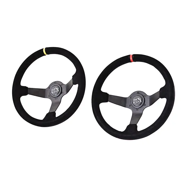 Gktech - Steering Wheel 350Mm Deep Dished Suede - Suede - Yellow Stripe - Sude-Yllw 1