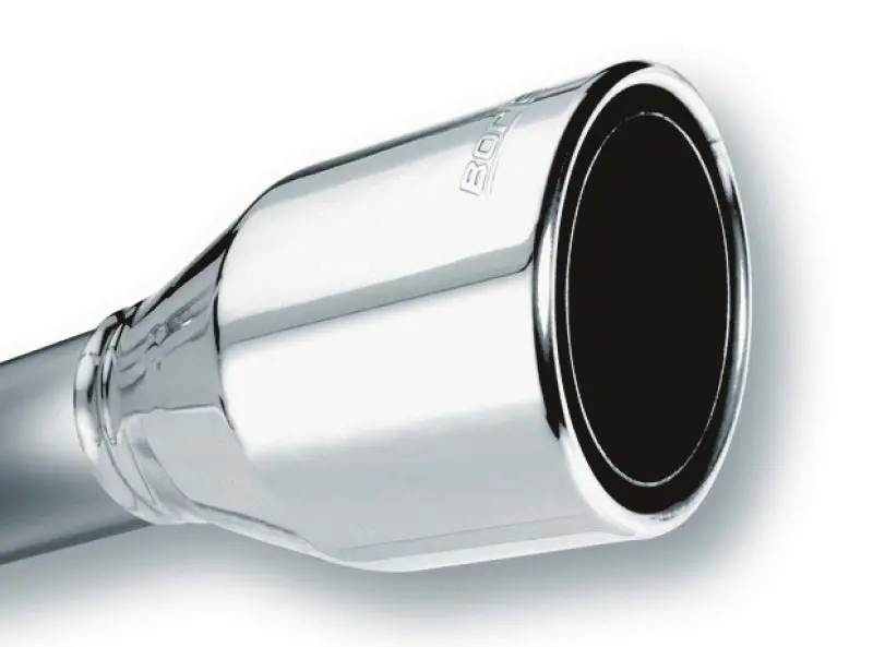 Borla 2.5In Inlet 4.5In Round Rolled Angle Cut Phantom X 7.75In Long Embossed Universal Exhaust Tips 1