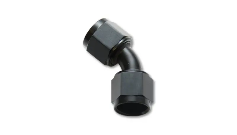Vibrant -6An X -6An Female Flare Swivel 45 Deg Fitting ( An To An ) -Anodized Black Only 2