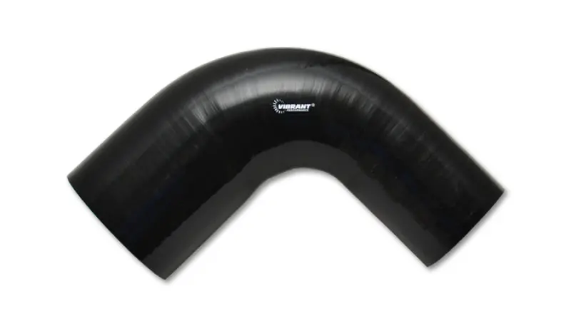 Vibrant 2.25In Id X 3In Id X 4In Long Gloss Black Silicone 90 Degree Transition Elbow 1