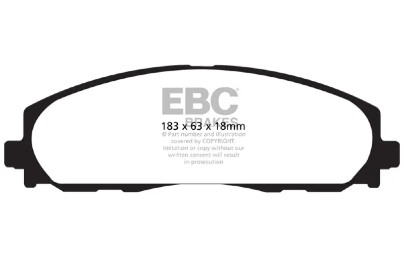 Ebc 2016+ Chrysler Pacifica (Ru) 3.6L Extra Duty Front Brake Pads 1