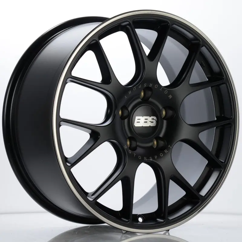 Bbs Ch-R 19X8.5 5X130 Et51 Cb71.6 Satin Black Polished Rim Protector Wheel W/ Motorsport Etching 1