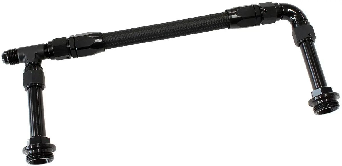 Carburetor Inlet Fuel Rail Adapter Kit – -6An Black Anodized (Af160-06-2Blk) 1