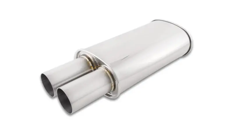 Vibrant Streetpower Oval Muffler W/3.00In Round Straight Cut Tip (2.50In Inlet) 1