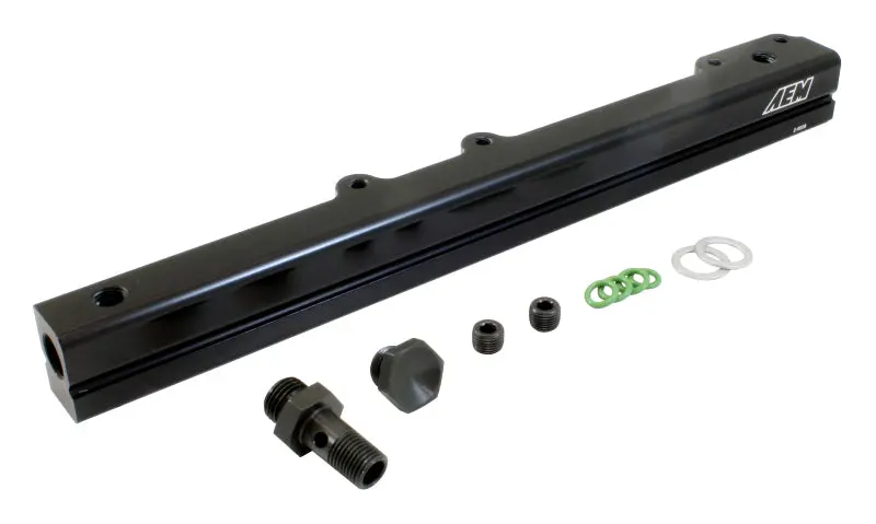 Aem 96-00 Civic Cx/Dx/Lx/Ex & 96-97 Del Sol S/Si Black Fuel Rail 1