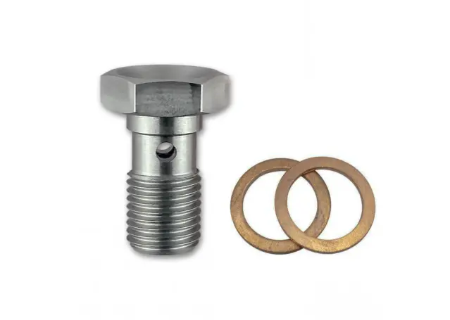 Gktech - Stainless Steel Banjo Bolt With Copper Washers - 3/8-24 - 3824-Bnjo 1
