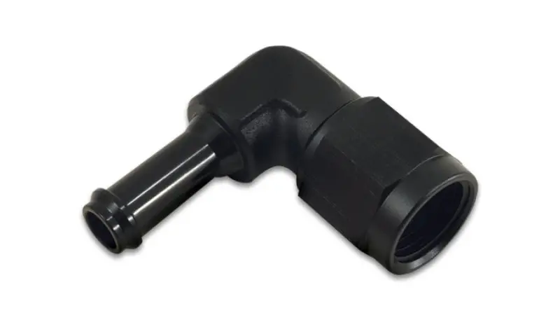 Vibrant -8An To 3/8In Hose Barb 90 Degree Adapter - Anodized Black 1