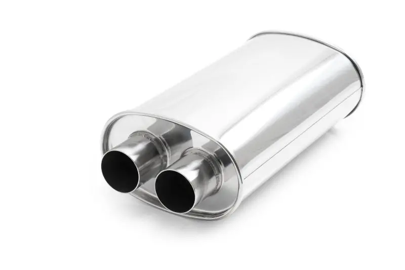 Vibrant Universal Streetpower 3In Stainless Steel Dual In-Out Oval Muffler 1