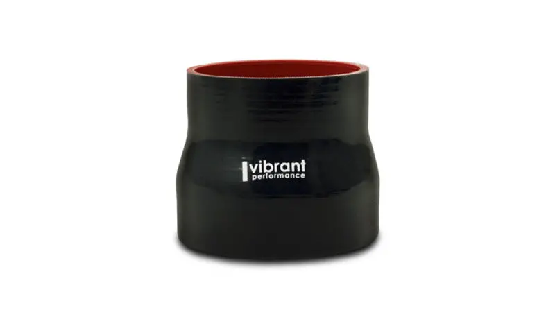 Vibrant 3.5In I.D. X 4.250In I.D. X 4.5In Long 4 Ply Gloss Black Silicone Transition Hose - 19748 2