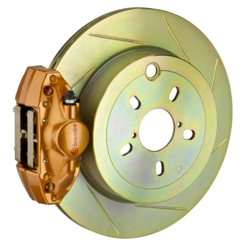 Brembo 12-16 Frs Exc W/ Elec Park Brake Rr Gt Bbk 2 Pis Cast 2Pc 316 X20 1Pc Rtr Slot Type1-Gold 1