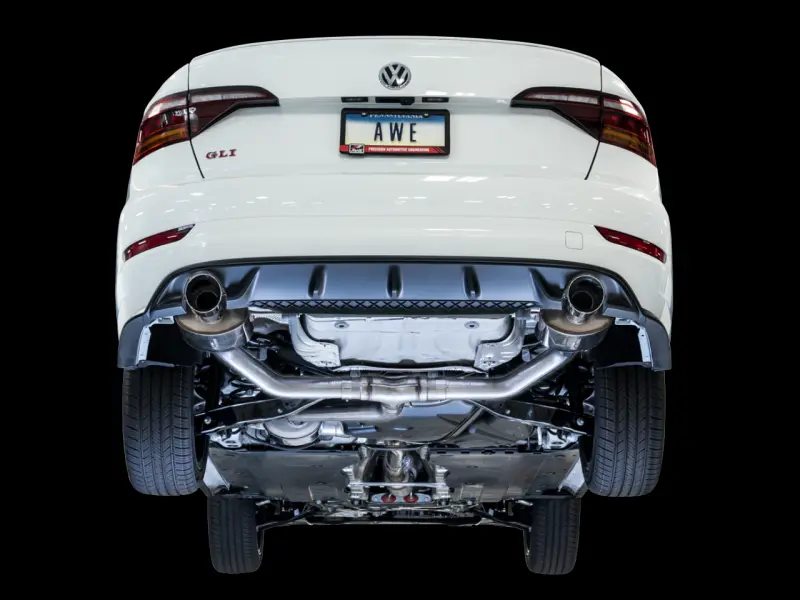 Awe Tuning 18-21 Volkswagen Jetta Gli Mk7 Touring Exhaust - Diamond Black Tips (Fits High-Flow Dp) 1