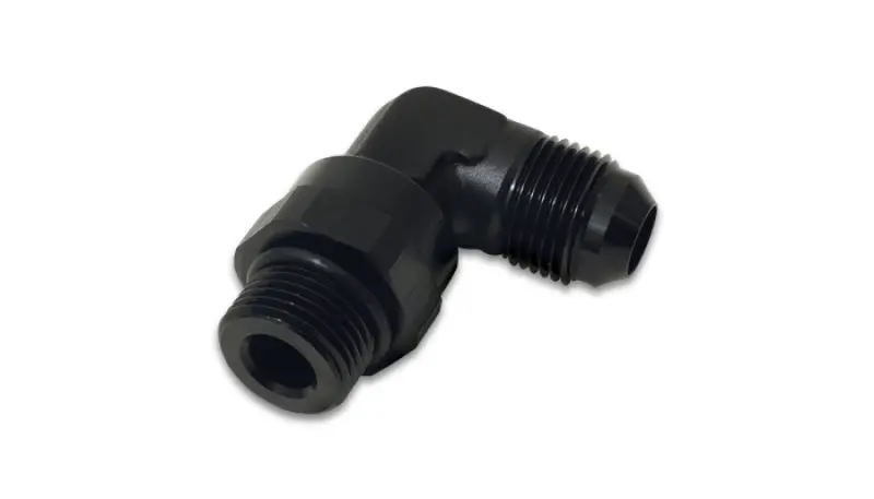 Vibrant -8An Male Flare To Male -6An Orb Swivel 90 Degree Adapter Fitting - Anodized Black 1