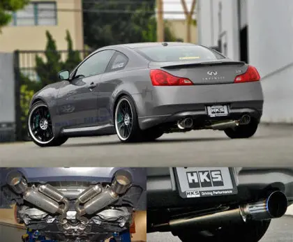 Hks 08 Infiniti G37 Coupe Dual Hi-Power Titanium Tip Cat-Back Exhaust - 32009-Bn003 1