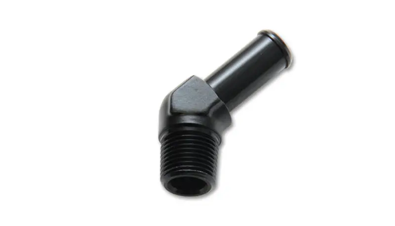 Vibrant 1/2In Npt To 1/2In Barb 45 Degree Fitting - Aluminum 1