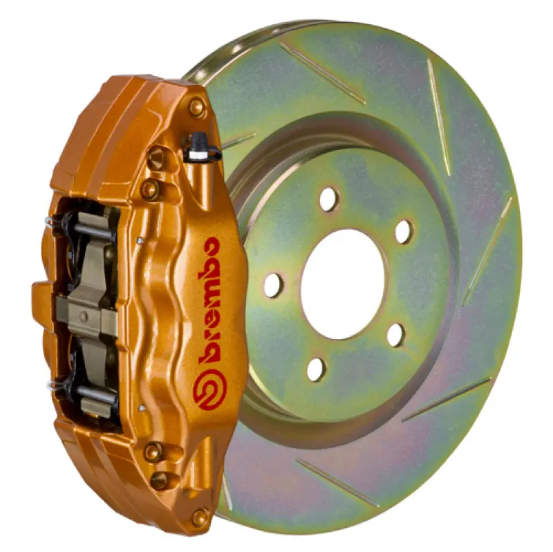 Brembo 02-07 Impreza/Wrx/08-14 Wrx Fr Gt Bbk 4 Pist Cast 2Pc 326 X30 1Pc Rotor Slotted Type1 - Gold 1
