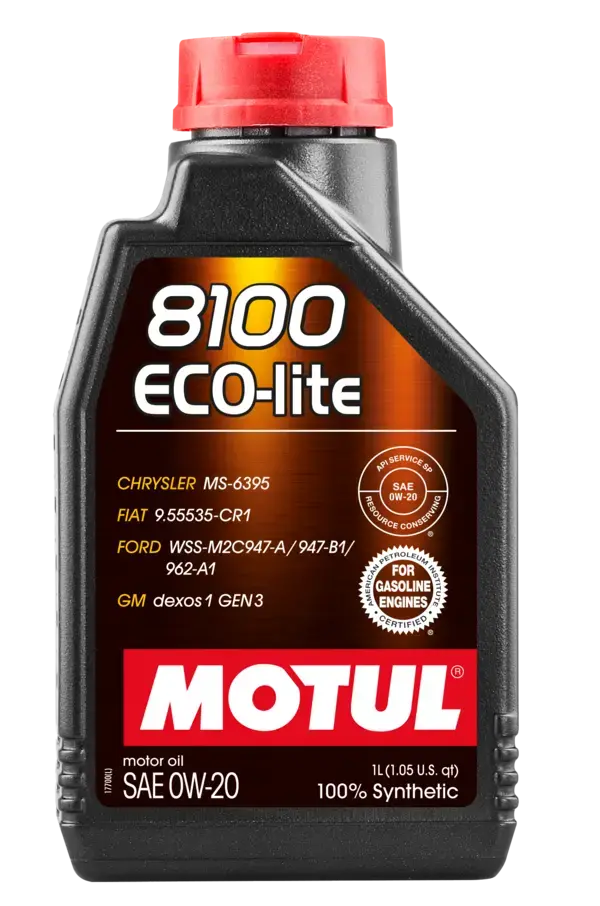 Motul 1L Synthetic Engine Oil 8100 0W20 Eco-Lite - 108534 1
